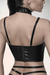 Sexy Wetlook Harness Top mit Bügel-Cups | SARESIA