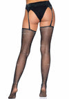 Edles Strumpfgürtel & Strümpfe Set mit Spitzendetails, schwarz und Strass | Leg Avenue