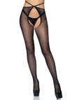 Verführerische Strumpfhose mit Strappy-Design und offenem Schritt | Leg Avenue