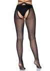 Verführerische Strumpfhose mit Strappy-Design und offenem Schritt | Leg Avenue