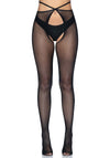 Verführerische Strumpfhose mit Strappy-Design und offenem Schritt | Leg Avenue