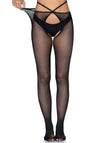 Verführerische Strumpfhose mit Strappy-Design und offenem Schritt | Leg Avenue