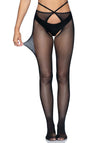 Verführerische Strumpfhose mit Strappy-Design und offenem Schritt | Leg Avenue