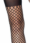 Schwarze gewagte Strapsstrumpfhose in moderner ovaler Netzoptik von Leg Avenue – Ansicht 2
