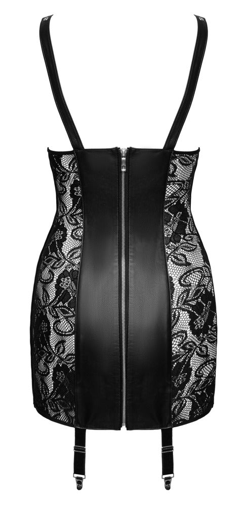 Schmales kurzes busenfreies Straps-Kleid aus Leder von ZADO – Ansicht 6