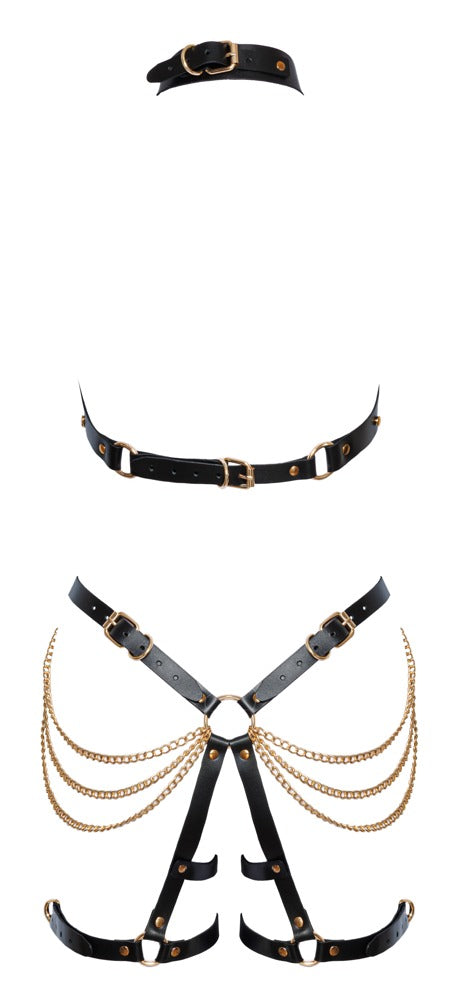 2-teiliges Harness-Set aus Leder mit Neckholder-Top und Jock von ZADO – Ansicht 8