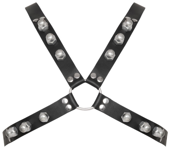 Robustes Brustharness aus Leder mit Kuppel-Ziernieten von ZADO – Ansicht 8