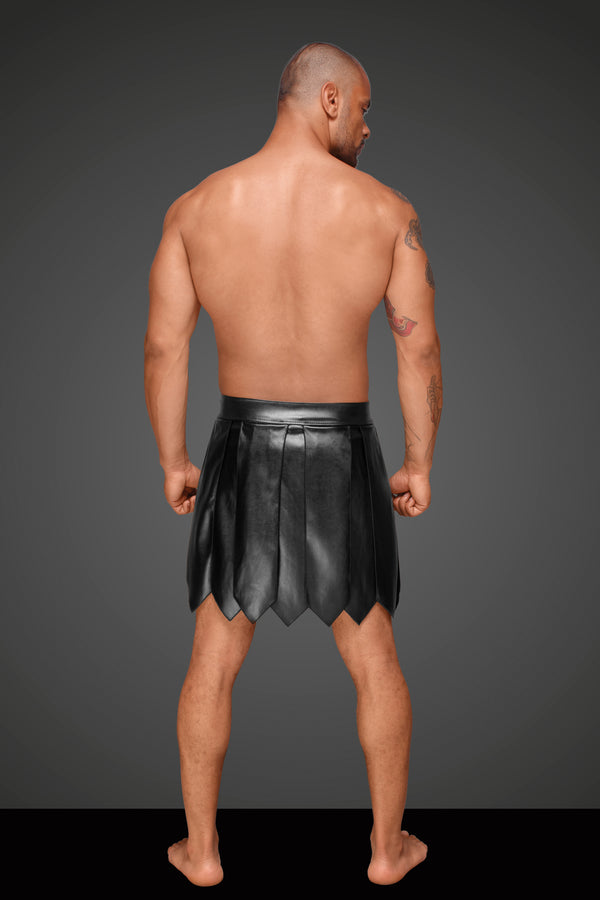 Sexy Gladiator Rock mit PVC Zierfalten schwarz | Noir Handmade SALE