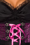 Sexy Premium Bluse &Dirndl aus edlem Jacquard Karneval Halloween lila/schwarz | Dirndline SALE