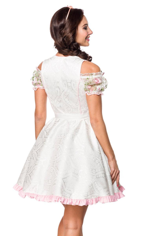 Mini-Brokat-Dirndl inkl. Spitzenbluse weiß | Dirndline SALE