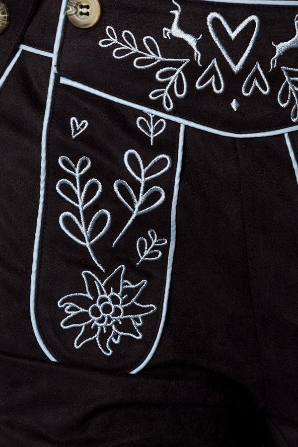 Trachtenhose mit Stickereien schwarz | Dirndline SALE