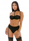 Dessous Set im reizvollen Leo-Look - Schwarz | Shots SALE