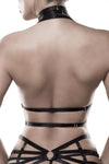 Verführerisches Harness Top mit Netzmaterial und Metallringen | Grey Velvet