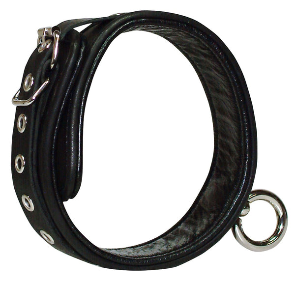 Halsfessel aus Leder mit dekorativem Ring von ZADO – Ansicht 5