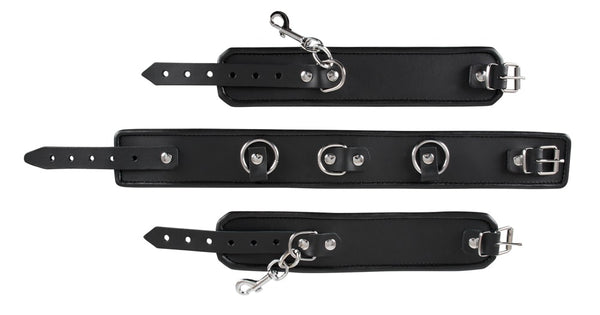 Leder-Fesselset mit Halsfessel und 2 Handfesseln von ZADO – Ansicht 3