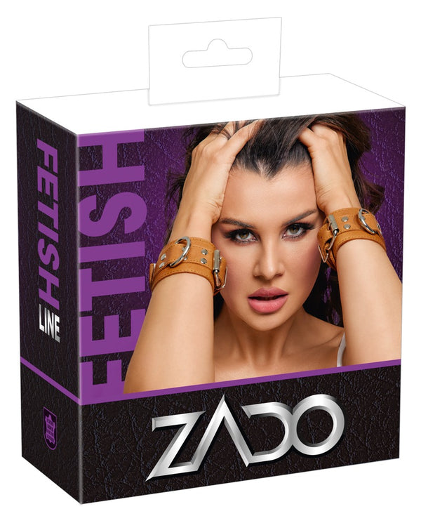 Klassische Handfesseln aus Leder im Naturlook von ZADO