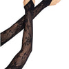 Schwarze elegante extralange Stulpen mit floralem Netzdesign | Leg Avenue
