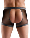 Schwarze komplett schrittoffene Herren-Pants in Netz-Wetlook-Mix von Svenjoyment – Ansicht 5