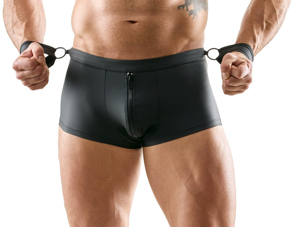 Schwarze pofreie Herren-Pants im Mattlook mit Reißverschluss von Svenjoyment – Ansicht 2