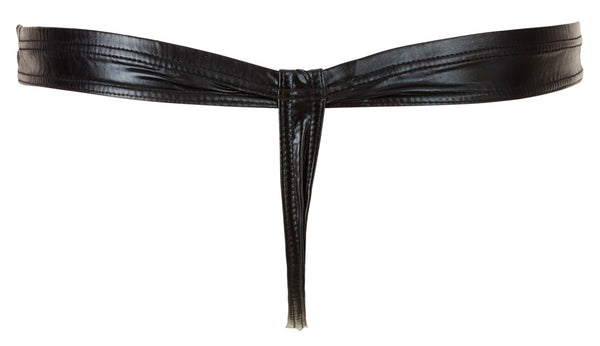 Schwarzer Herren-String mit Swellfunktion und aufknöpfbarem Beutel von Svenjoyment – Ansicht 7