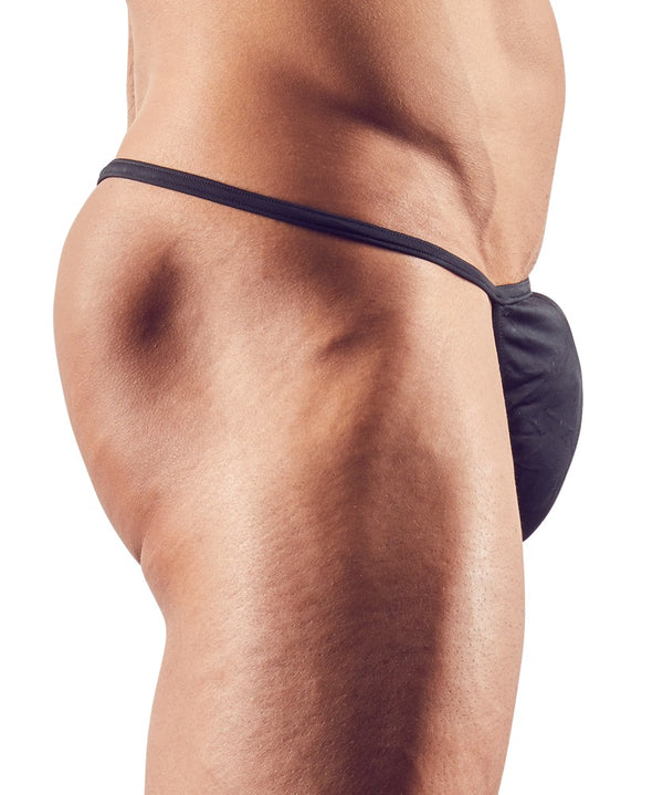 Schwarzer knapper Herren-Ministring in leicht glänzendem Material von Svenjoyment – Ansicht 3