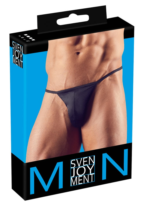 Schwarzer knapper Herren-Ministring in leicht glänzendem Material von Svenjoyment