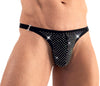 Schwarzer Herren-String mit bunt schillernder Glitzer-Stein-Front von Svenjoyment – Ansicht 2