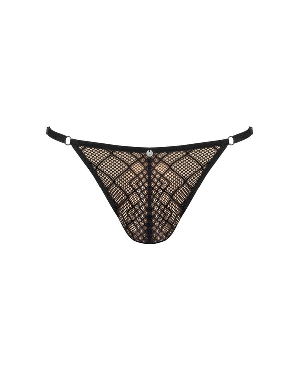 Schwarzer Herren-String Severio im grafischen Netz-Look von Obsessive – Ansicht 5