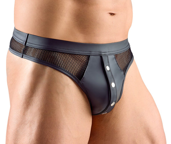 Schwarzer knackiger Herren-Riostring im Material-Mix von Svenjoyment – Ansicht 3
