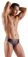 Schwarzer Herren-Riostring im Wetlook mit roten Kontraststreifen von Svenjoyment – Ansicht 5