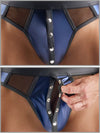 Dunkelblauer Herren-Riostring im Wetlook mit Netz-Einsätzen von Svenjoyment – Ansicht 7