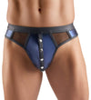 Dunkelblauer Herren-Riostring im Wetlook mit Netz-Einsätzen von Svenjoyment – Ansicht 2