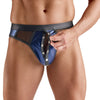 Dunkelblauer Herren-Riostring im Wetlook mit Netz-Einsätzen von Svenjoyment – Ansicht 3