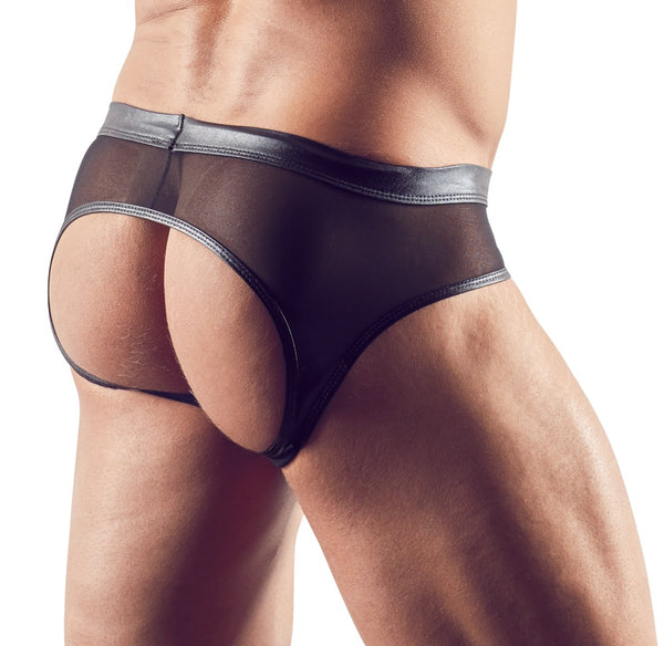 Schwarzer pofreier Herren-Slip zum Präsentieren der Vorzüge von Svenjoyment – Ansicht 2