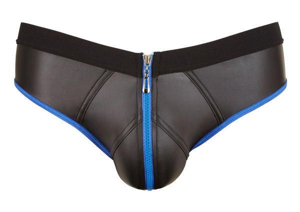 Schwarzer matt glänzender pofreier Herren-Jock in Neopren-Gummi-Optik von Svenjoyment – Ansicht 5