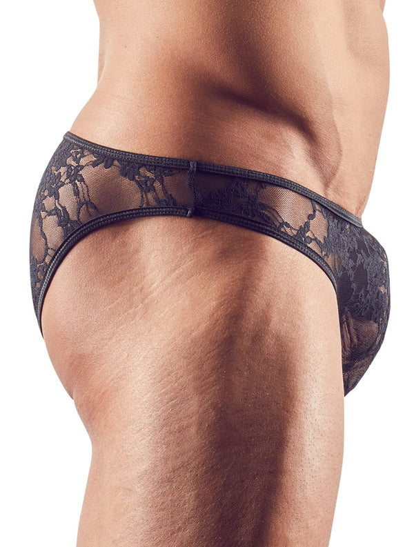 Schwarzer Herren-Slip aus elastischer Spitze von Svenjoyment – Ansicht 3