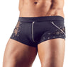 Schwarze Herren-Pants im Materialmix mit Zierkette und Reißverschluss von Svenjoyment – Ansicht 2