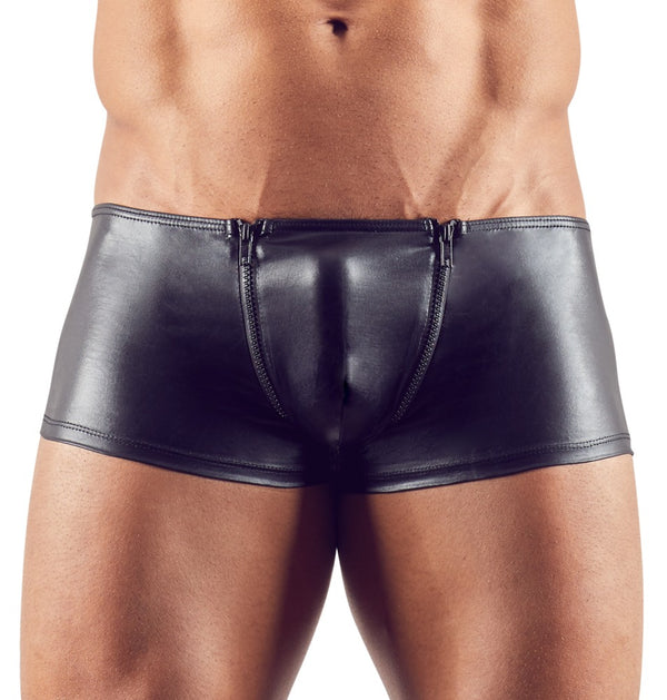 Hochglänzende Herren-Pants mit Reißverschlüssen und Po-Kontur-Naht von Svenjoyment – Ansicht 2
