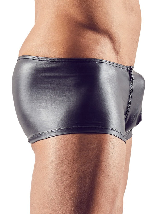 Hochglänzende Herren-Pants mit Reißverschlüssen und Po-Kontur-Naht von Svenjoyment – Ansicht 3