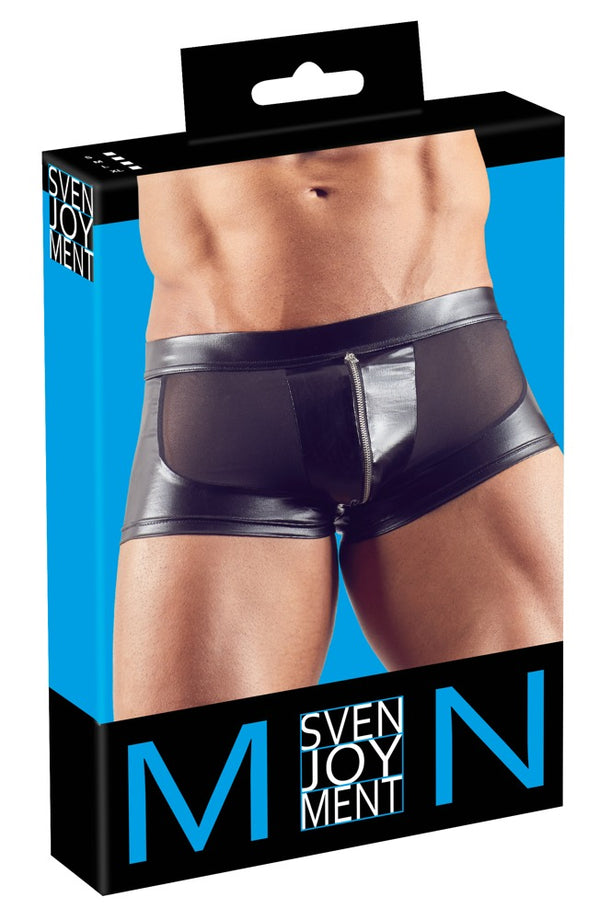 Schwarze Herren-Pants aus Powernet mit Wetlook-Einsätzen von Svenjoyment