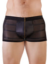 Schwarze körperbetonte Herren-Pants im Mattlook mit Powernet und Reißverschluss von NEK – Ansicht 2