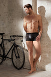 Schwarze körperbetonte Herren-Pants im Mattlook mit Powernet und Reißverschluss von NEK – Ansicht 6