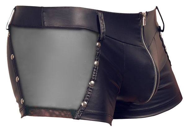 Schwarze Herren-Pants im Mattlook mit Netz-Einsätzen und Reißverschluss von Svenjoyment – Ansicht 6
