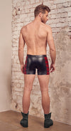 Schwarze Herren-Pants im Mattlook mit roten Seiteneinsätzen und Reißverschluss von NEK – Ansicht 7