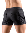 Schwarze Herren-Shorts im Worker-Style mit mattem Finish von Svenjoyment – Ansicht 5