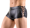 Schwarze eng geschnittene Herren-Pants im Mattlook mit Schnürung von Svenjoyment – Ansicht 4