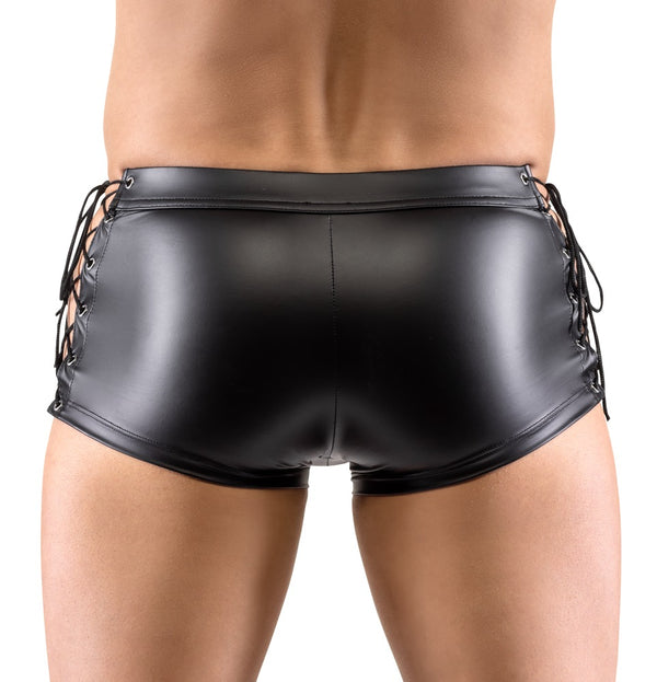 Schwarze eng geschnittene Herren-Pants im Mattlook mit Schnürung von Svenjoyment – Ansicht 5