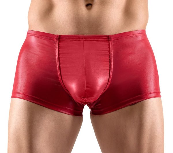 Rote Herren-Super-Sitz-Pants im knallroten Glanzlook mit Push-up von Svenjoyment – Ansicht 2