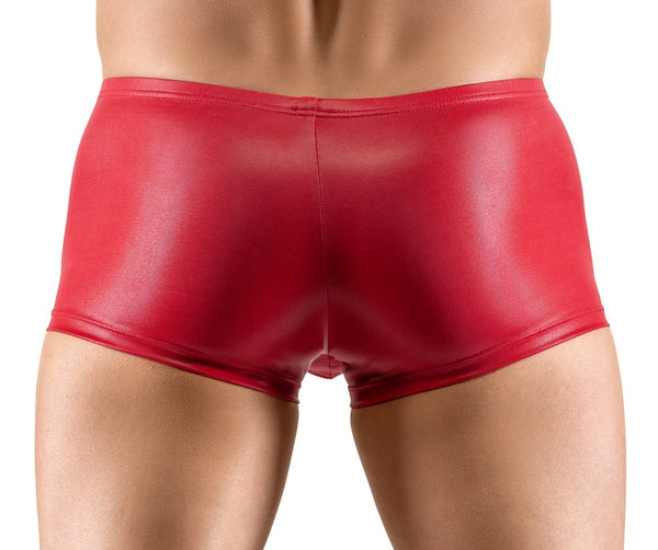 Rote Herren-Super-Sitz-Pants im knallroten Glanzlook mit Push-up von Svenjoyment – Ansicht 4