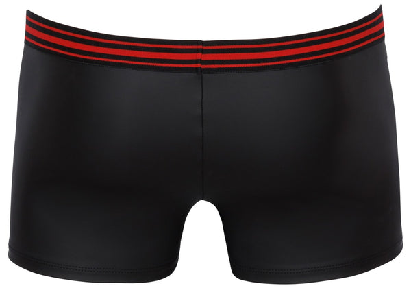 Schwarze enge Herren-Pants im Mattlook mit rotem Reißverschluss von Svenjoyment – Ansicht 7